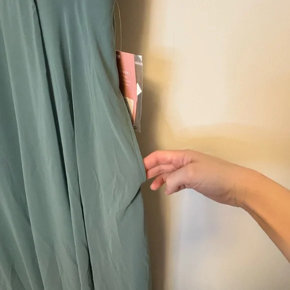 NWT Birdy Grey Kaia Sea Glass Bridesmaids Dress Green Long Chiffon XXL - Picture 8 of 15